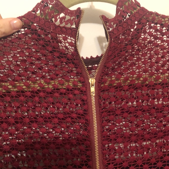 Mr Self Portrait Lace Dress Burgundy - Picture 6 of 8